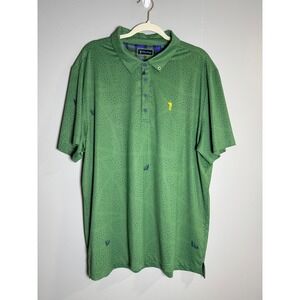 William Murray‎ Golf Polo Shirt Mens XL Green Golfer Print Plaid Trim